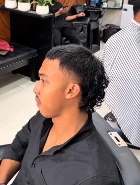 Buzz Cut Mullet Curly