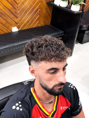 Curly Perm + Burst Fade